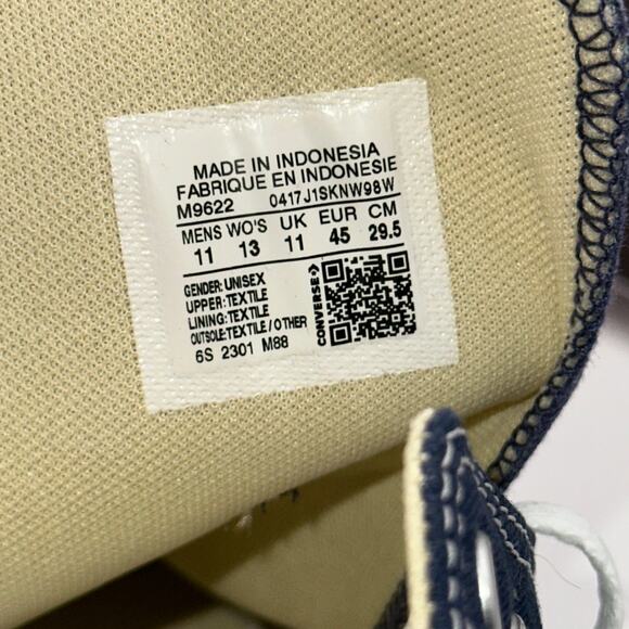 Converse M9622 Mens Size 11 Chuck taylor allstar Hi top Sneaker Navy - Picture 10 of 11